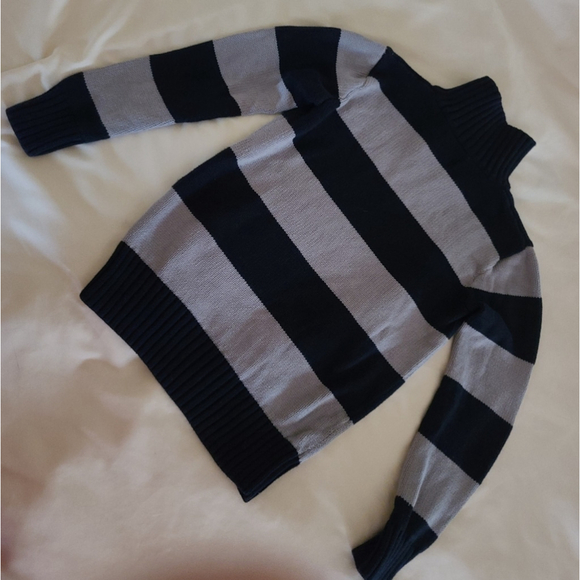 Chaps Boys Size 8 Gray Navy Sweater with Quarter Zip - Picture 5 of 6